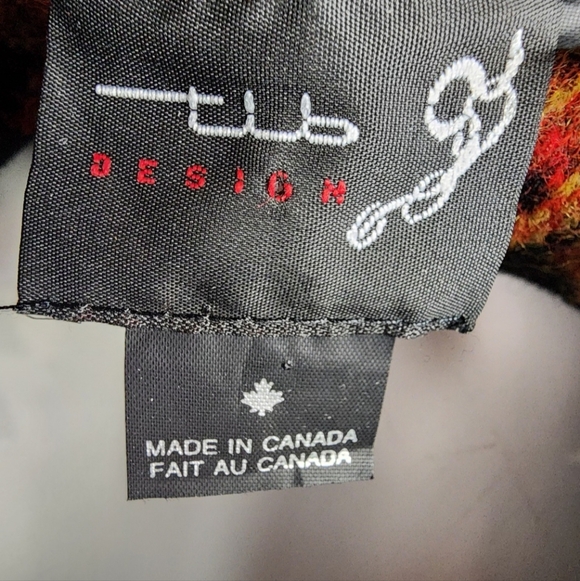 Vintage Wool Handmade Cardigan tlb design Floral Black Orange Size Medium - Picture 2 of 14